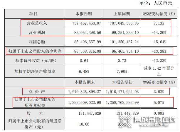 2020年業(yè)績快報